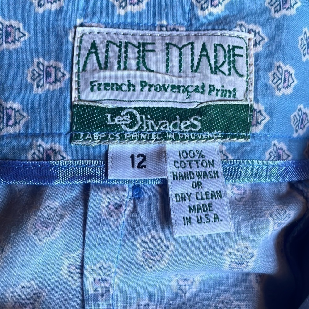 Vintage 80s 90s Anne Marie x Les Olivades Prairie Cottagecore set skirt blouse M - Picture 9 of 9